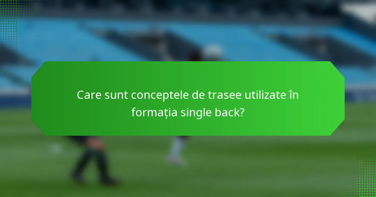 Care sunt conceptele de trasee utilizate în formația single back?