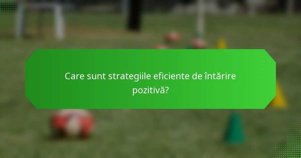 Care sunt strategiile eficiente de întărire pozitivă?