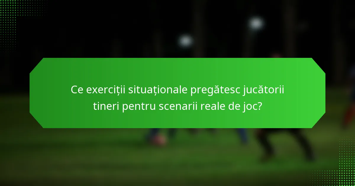 Ce exerciții situaționale pregătesc jucătorii tineri pentru scenarii reale de joc?