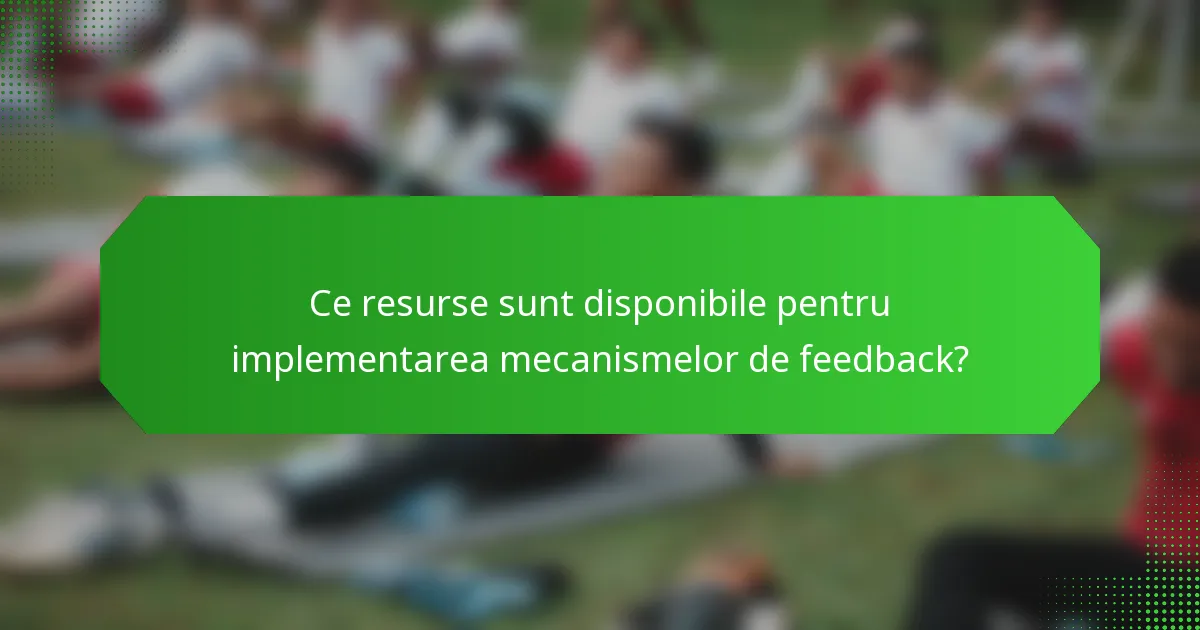 Ce resurse sunt disponibile pentru implementarea mecanismelor de feedback?