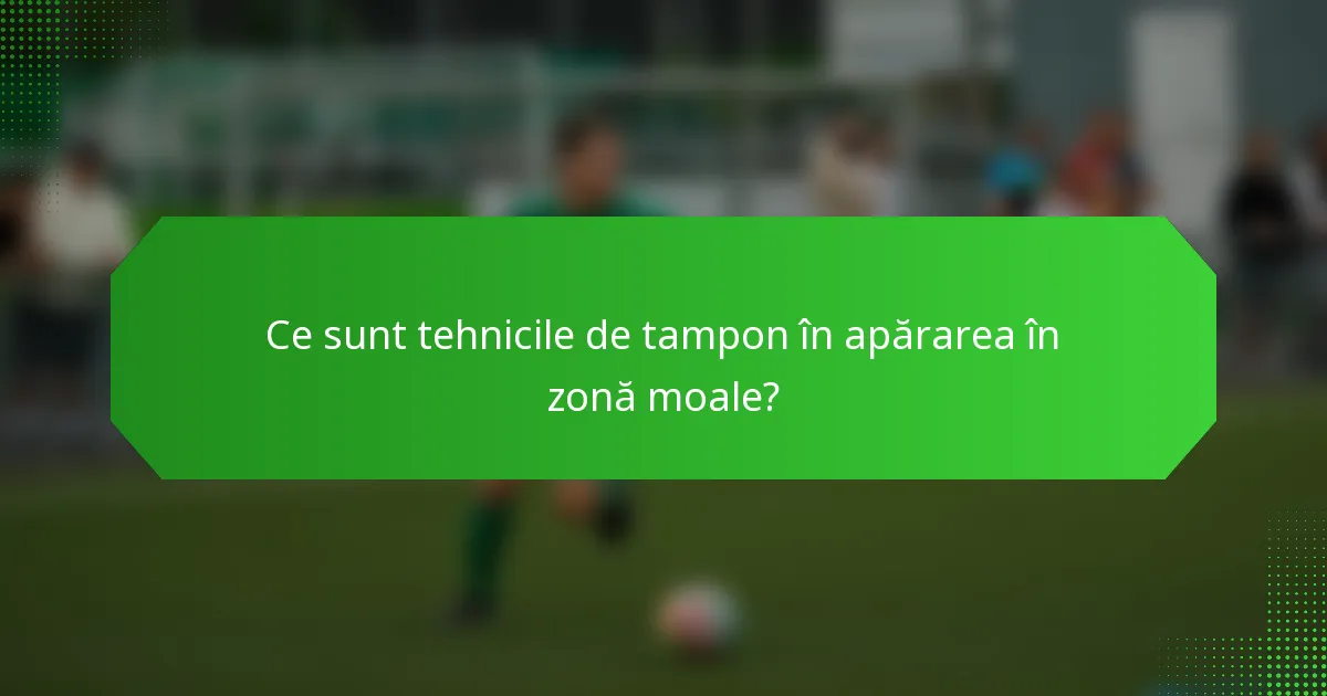 Ce sunt tehnicile de tampon în apărarea în zonă moale?