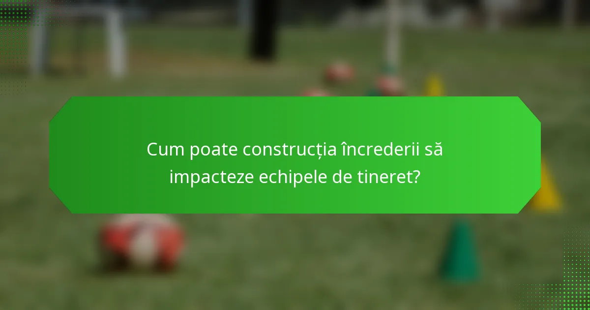 Cum poate construcția încrederii să impacteze echipele de tineret?