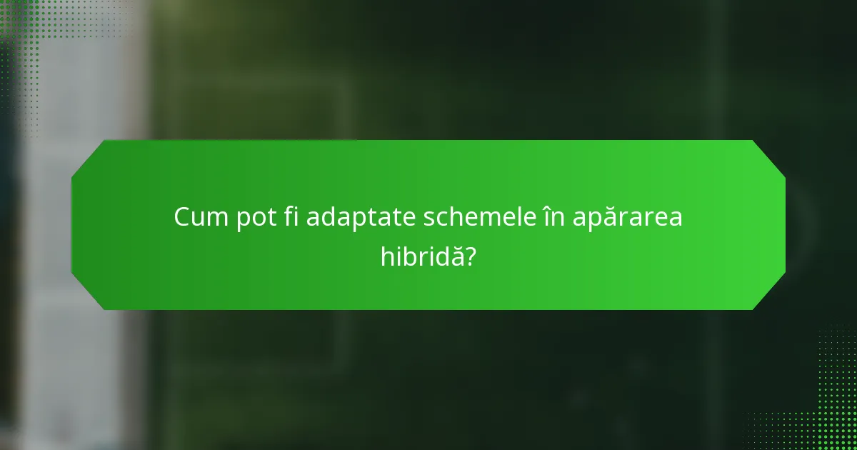 Cum pot fi adaptate schemele în apărarea hibridă?