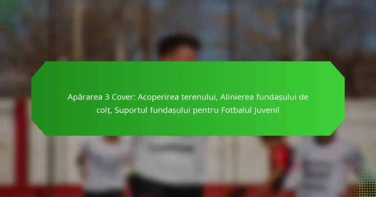 Apărarea 3 Cover: Acoperirea terenului, Alinierea fundașului de colț, Suportul fundașului pentru Fotbalul Juvenil
