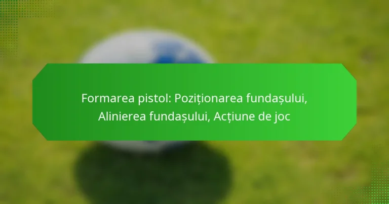 Formarea pistol: Poziționarea fundașului, Alinierea fundașului, Acțiune de joc